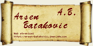 Arsen Bataković vizit kartica